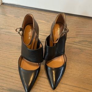 Coach Leather Strappy Pumps